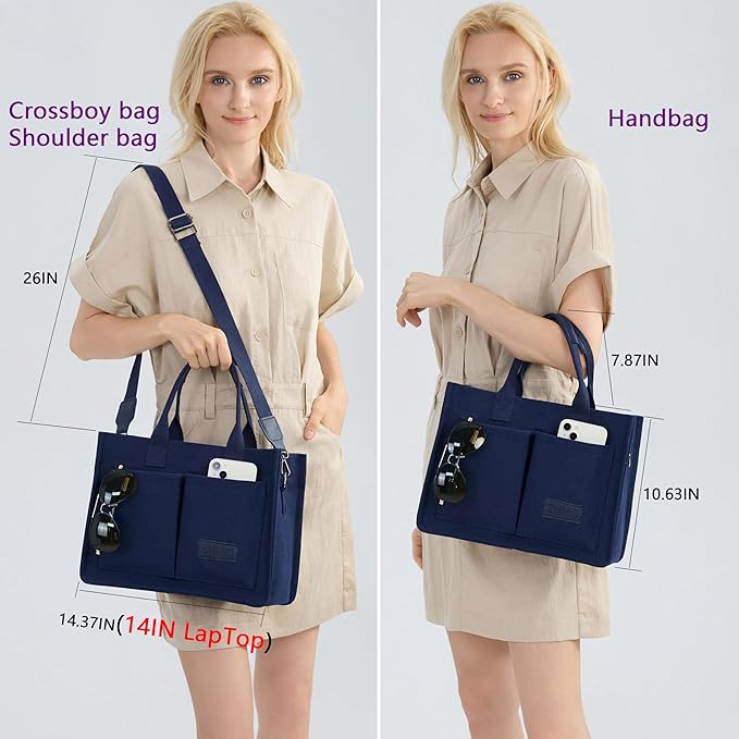 ZHMO Canvas Tote Bag for Women,Women's Bags Crossbody Bags Work Laptop Tote Bag Large Handbags Purse for Travel Nurse Teacher