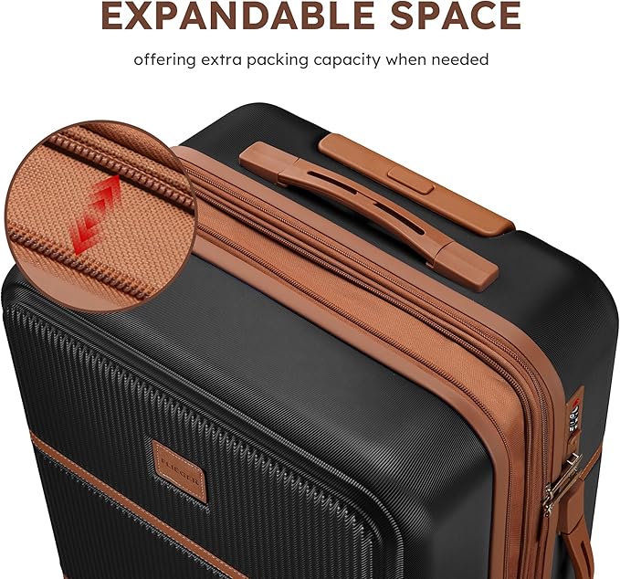 Suitour Expandable 4-Piece Luggage Set (14" 19" 23" 27") ABS Hardside Suitcase Sets with Spinner Wheels Checked Luggage Travel Suitcase