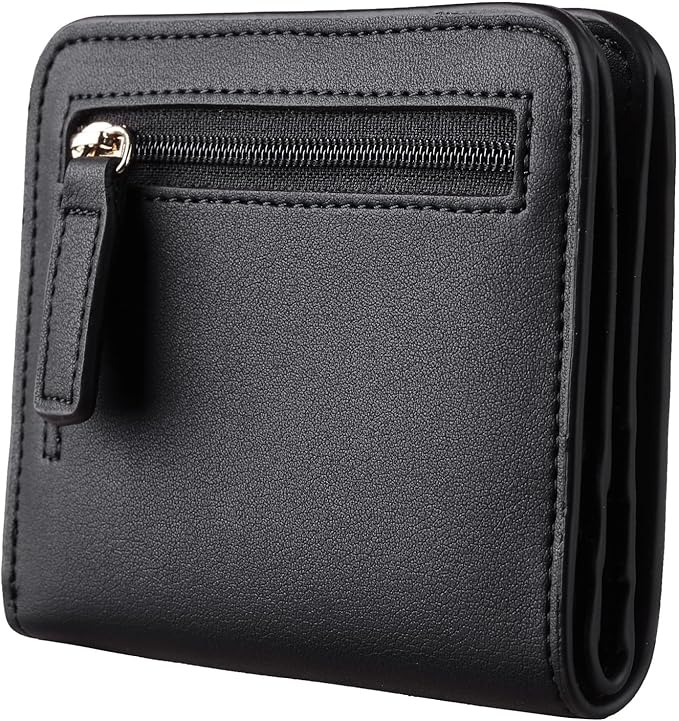 Toughergun Women’s Small Slim Leather Wallet with RFID Protection, Compact Bifold Mini Purse with Clear ID Window