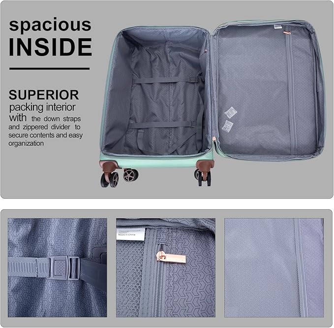Travelhouse Luggage Set, Softside Suitcase 4-Piece (16/20/24/28), Expandable Lightweight Luggage Sets with Duffel Travel Bag,Suitcase with Double Spinner Wheels