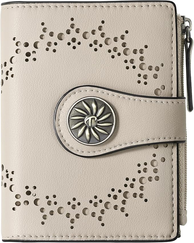 Tipmile Small Wallet for Women Bifold RFID Blocking Card Holder Leather Wallets with Zipper Coin Pocket