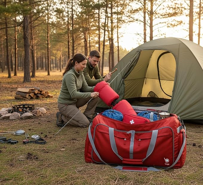 Bago Extra Large Duffle Bag for Travel Women & Men. Durable, Lightweight, Foldable Travel Duffel Bags For Traveling Women. 140L Duffle Bags Use As a Weekender Bag with Shoe Compartment, Checked Duffel