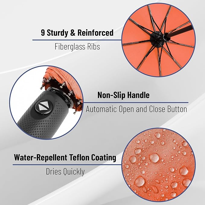 Mr. Pen- Windproof Travel Umbrella, Automatic Umbrellas for Rain, Compact