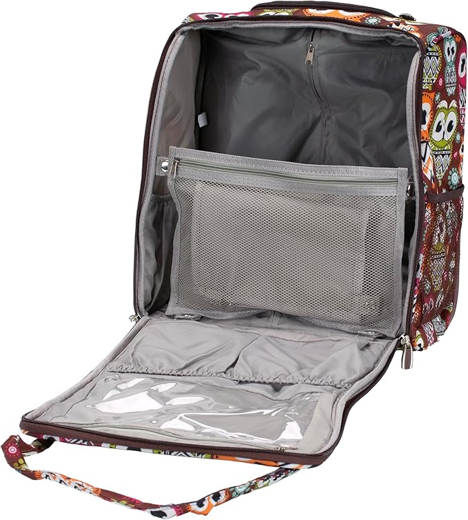 Rockland Melrose Upright Wheeled Underseater Carry-On Luggage, Owl