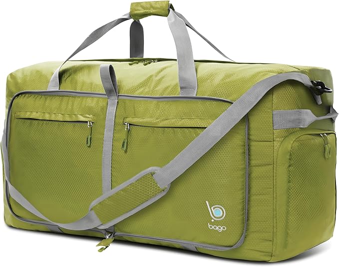 Bago Extra Large Duffle Bag for Travel Women & Men. Durable, Lightweight, Foldable Travel Duffel Bags For Traveling Women. 120L Duffle Bags Use As a Weekender Bag with Shoe Compartment, Checked Duffel