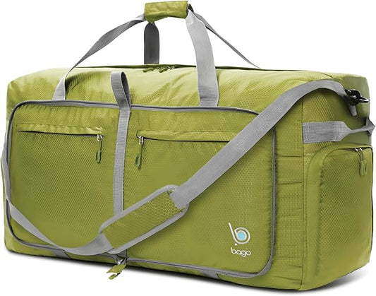 Bago Extra Large Duffle Bag for Travel Women & Men. Durable, Lightweight, Foldable Travel Duffel Bags For Traveling Women. 120L Duffle Bags Use As a Weekender Bag with Shoe Compartment, Checked Duffel