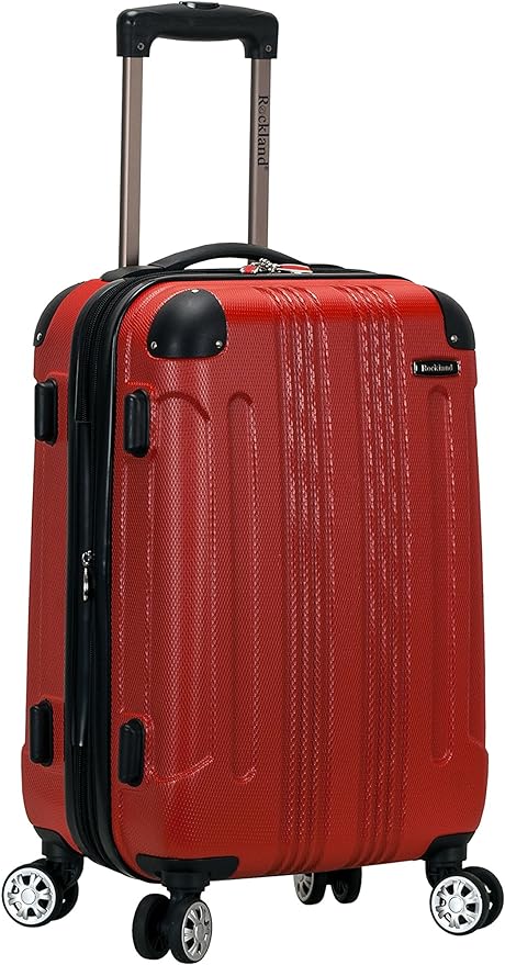Rockland London Hardside Spinner Wheel Luggage, Red, Carry-On 20-Inch