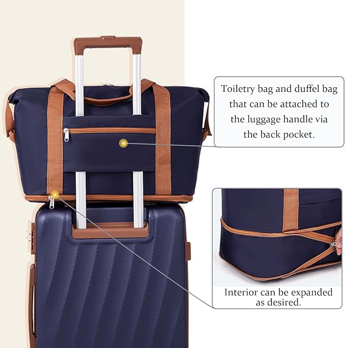 Luggage Sets 6 Piece Suitcases with Wheels,ABS Hard Case Suitcases with Spinner Wheels,Durable Travel Luggage(Purple, 6 Piece Set(16"/20"/24"/28))