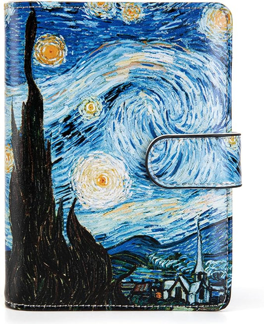 Passport Holder for Travel Essentials, RFID Blocking Passport Wallet Cover with Magnetic Closure, Passport Book Holders for Women and Men (Van Gogh The Starry Night)