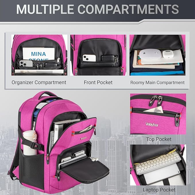 40L Expandable Laptop Backpack, Anti-thief Travel Backpack, Airline Approved Business Waterproof Carry on Luggage, Fits 15.6" Laptop for Men Women