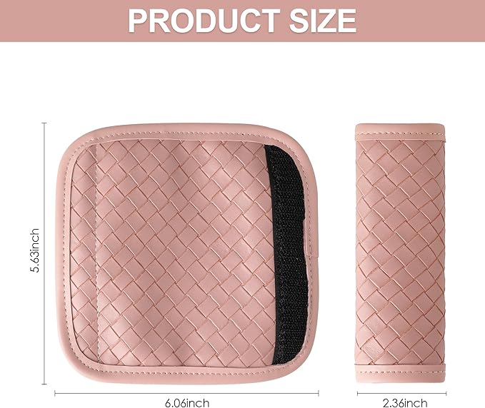 Leather Luggage Handle Wraps for Suitcase, 4 Pack Luggage Handle Cover Identifiers Tags Markers for Travel Accessories (Pink)