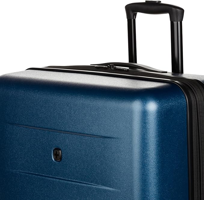 SwissGear 8020 Eclipse Hardside Expandable Luggage with Spinner Wheels, Navy, Checked-Large 27-Inch