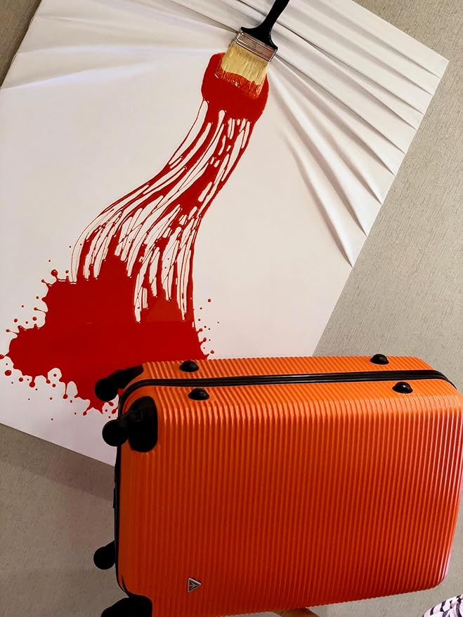 InUSA ROYAL Hardside Spinner Luggage with Ergonomic Handles | Spacious Travel Suitcase with Four Spinner Wheels and Studs | 24 Inch Medium Hardside Spinner Luggage | Orange