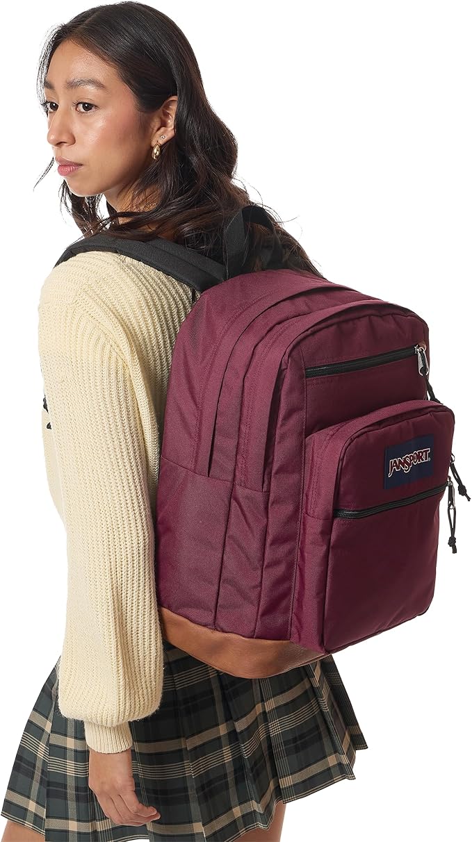 JanSport Cool Backpack with 15-inch Laptop Sleeve, Large Computer Bag Rucksack with 2 Compartments, Ergonomic Straps, Cherry Lacquer