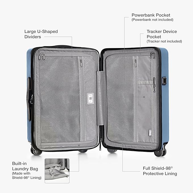 Traveler's Choice Markham Hardside Expandable Luggage with Double Spinner Wheels, Carry-On 21-Inch Suitcase, TSA Lock, 21-Inch, Navy