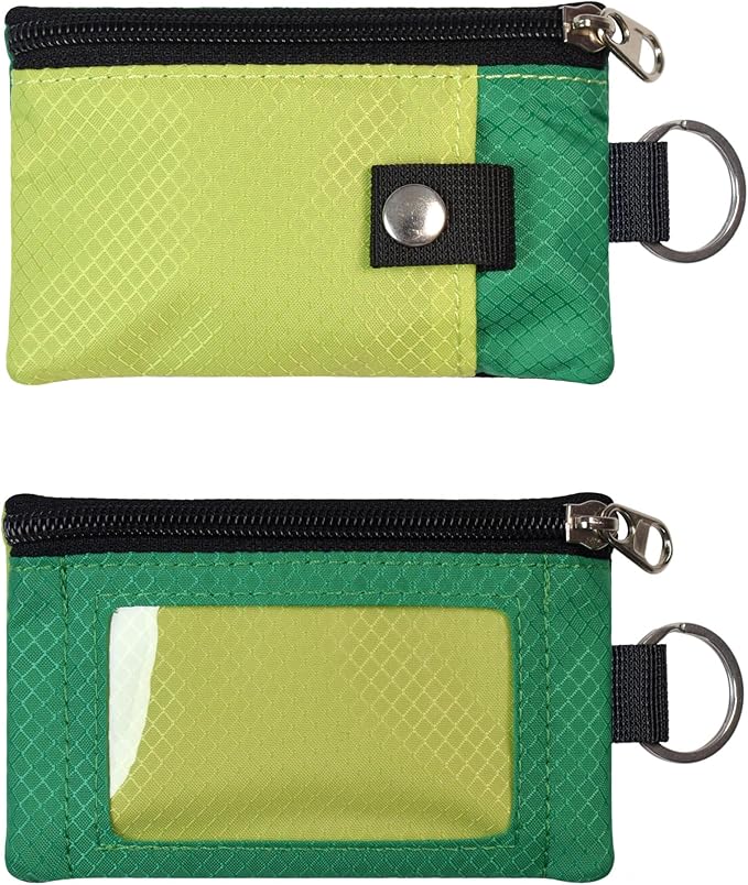 CHENSPRX Minimalist RFID Blocking Small Wallet with ID Window,WaterResistant Zip Id Case Wallet with Lanyard Keychain for Cards,Cash,Travel,Women,Men