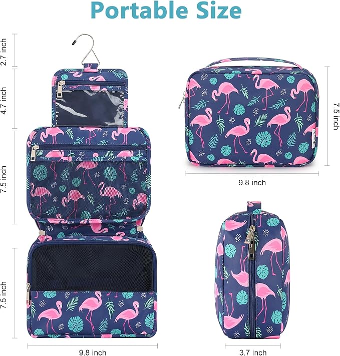 Mossio Hanging Toiletry Bag with Sturdy Hook - Large Portable Cosmetic Makeup Travel Organizer for Men & Women