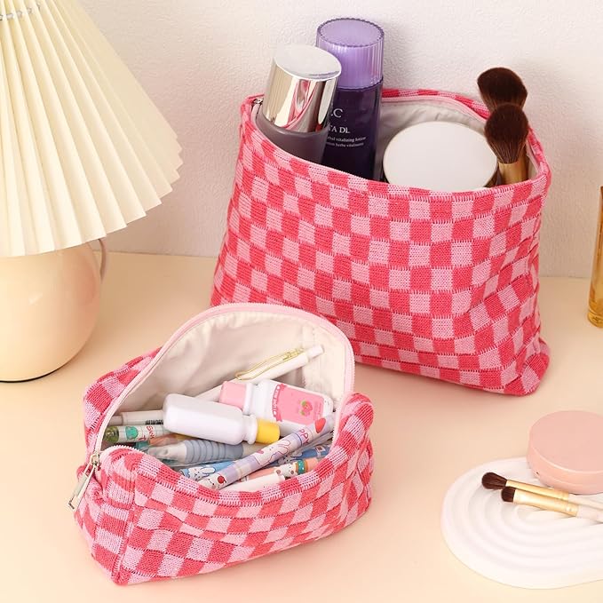 LYDZTION Makeup Bag Cosmetic Bag for Women,1Pcs Large Capacity Makeup Bags and 1Pcs Pencil Case Makeup Brushes Storage Bag Travel Toiletry Bag Organizer