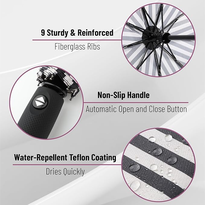 Mr. Pen- Windproof Travel Umbrella, Automatic Umbrellas for Rain, Compact