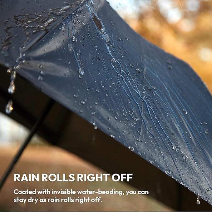 Weather Station Automatic Rain Umbrella, Windproof, Lightweight, and Packable for Travel, Full 42 Inch Arc, Black
