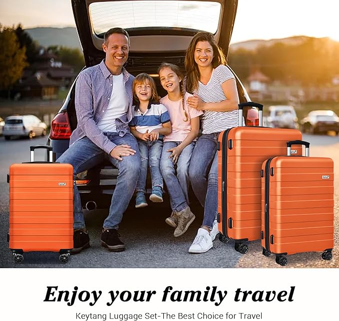 Zebra Luggage Sets 3 Piece, 20" Carry On Luggage with Spinner Wheels, Hardside Business Travel Suitcase Set with TSA Lock, Lightweight Suitcase,20/24/28 inch,Orange