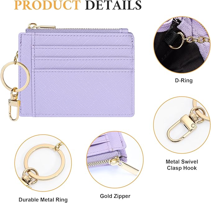 Sodsay Card Case Slim Front Pocket Wallet for Women Credit Card Holder with Keychain | Slim, Front Pocket, Credit Card Holder, with Keychain