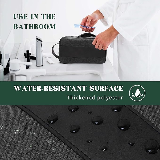 Vorspack Toiletry Bag for Men - Water Resistant Travel Bag for Toiletries, Bathroom Essentials, Travel Accessories, Gifts - Grey (Pack of 2)