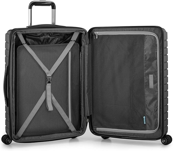 Traveler's Choice Archer Polycarbonate Hardside Spinner Luggage Set,Tie Down Straps Grey, 2-Piece