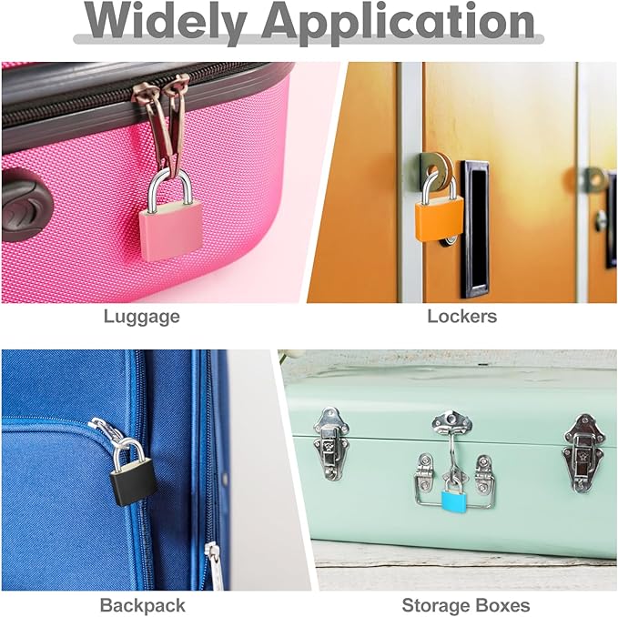 8Pcs 22mm Mini Suitcase Locks, Multicolor Metal Padlock with Key, Plastic-Covered Luggage Locks for Suitcase, Boxes, Backpack, Locker, Laptop Bag