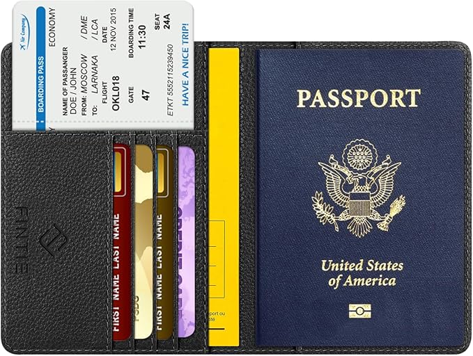 FINTIE Passport Holder, Slim Travel Wallet RFID Blocking Card Case Cover Passport Cover Protector Essentials with Credit Card Slots for Women/Men | Slim, RFID Blocking, Card Case Cover, Essentials, Credit Card Slots