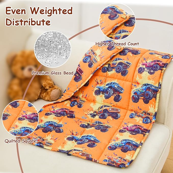 yescool Weighted Lap Blanket 2 Pounds Cooling Weighted Lap Pad, Truck Car Small Weighted Blanket, Weighted Throw Blanket for Travel Indoor Outdoor, 20"x30"