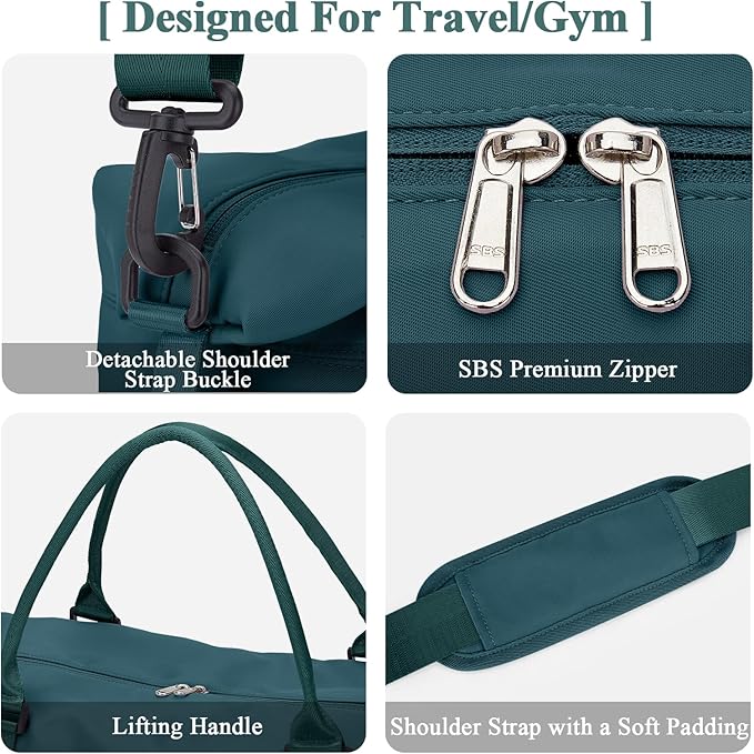 Travel Duffel Bag with Shoes Compartment, Carry on Overnight Weekender Bags for Women, For Spirit Airlines 18x14x8 Personal Item Bag
