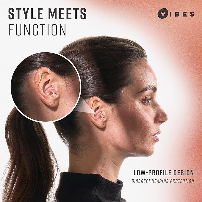 Vibes High Fidelity Ear Plugs - Invisible Earplugs for Music Concerts, Musicians, Motorcycles, Airplanes, Raves, and Work - Noise Reduction and Hearing Protection - Fits All Ears - Orange