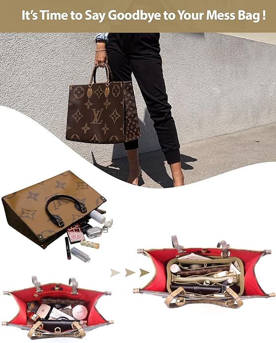 OMYSTYLE Purse Organizer Insert, Felt Tote Bag Organizer Insert with 5 Sizes, Handbag Dividers for Inside Purse, Compatible with Longchamp, Neverful, Speedy and More
