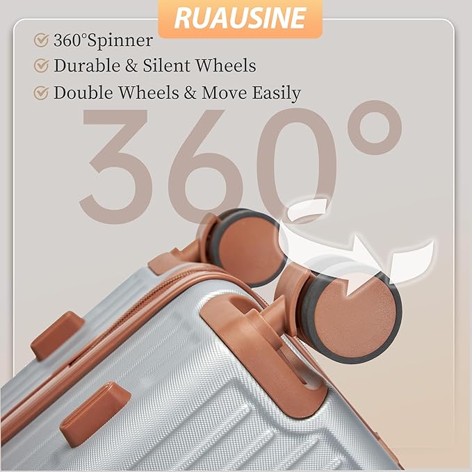 Carry on Luggage Airline Approved, Hardside Carry-on Suitcase with Spinner Wheels, Hard Shell Lightweight Small Travel Luggage with TSA Lock (Silver)