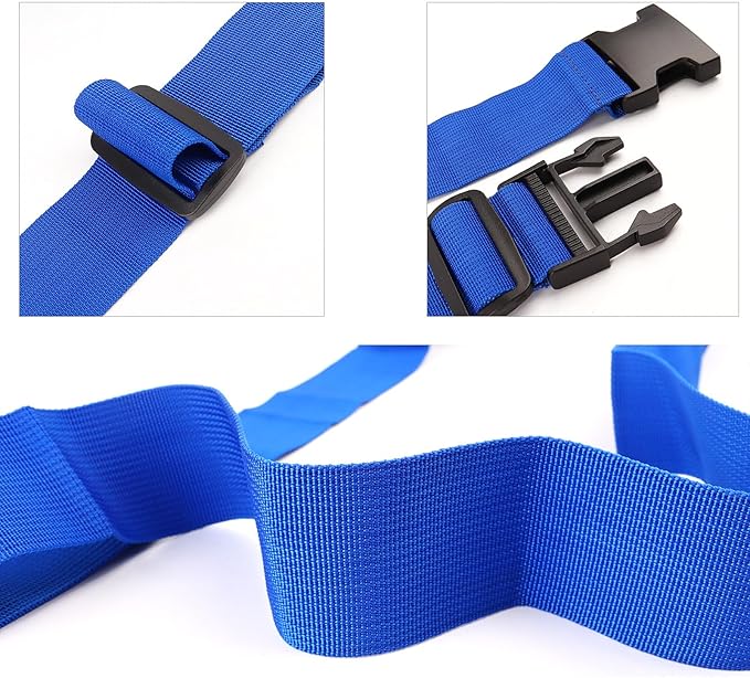 4Pcs Luggage Straps for Suitcase Travel Accessories TSA Approved, 80In Long Belts to Keep Your Suitcase Secure, Adjustable Bag Straps with Quick-Release Buckle for Travel Bag Closure, Blue