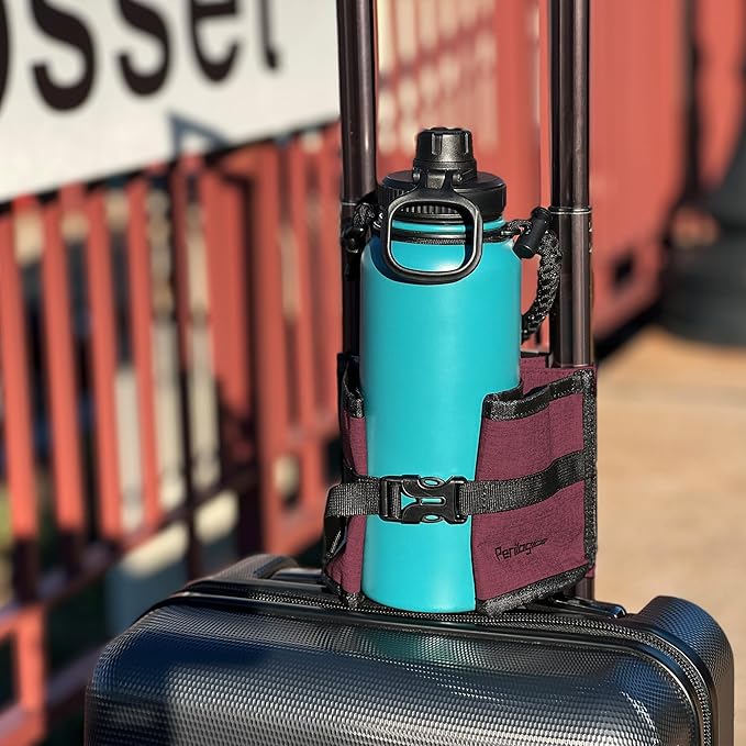Luggage Cup Holder Attachment. Hands-Free Drink Carrier for Coffee, Tumblers & Bottles. Travel Essential to Pack on Your Next Adventure. A for Jet-Setters & Flight Attendants