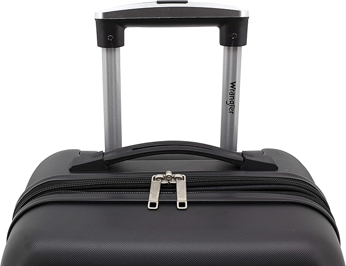 Wrangler Smart Spinner Hardside Luggage, 22-Inch Carry-On, Black