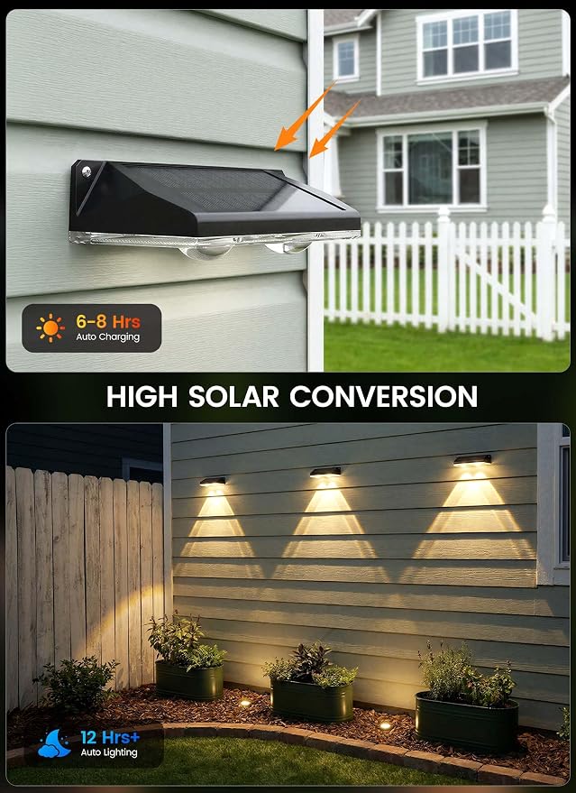 Brightown 8 Pack Solar Fence Lights Outdoor, 3000/4000/6000K/RGB 12 Modes | Fence Lights Solar Powered, 11 Colors, IP65 Waterproof, for Outside Backyard, Deck, Step, Wall, Yard, Patio, Pool, Railing
