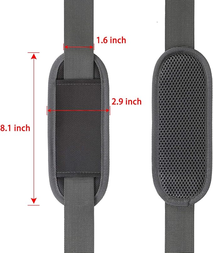 Taygeer Crossbody Strap Replacement, Universal Duffle Messenger Shoulder Bag Strap Detachable Padded Adjustable Belt with Metal Hook Clip for Briefcase Carrier Satchel Laptop Case Duffle Bag, Grey