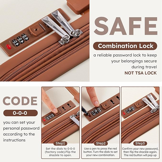 Suitour Expandable 4-Piece Luggage Set (14" 19" 23" 27") ABS Hardside Suitcase Sets with Spinner Wheels Checked Luggage Travel Suitcase