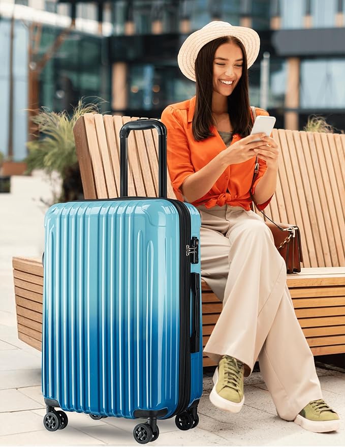 Carry on Luggage - Airline Approved Suitcases with Spinner Wheels, Built-In TSA Lock，Hard Shell Expandable Suitcases