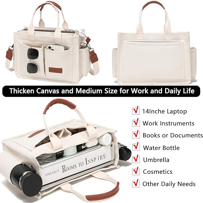 ZHMO Canvas Tote Bag for Women,Women's Bags Crossbody Bags Work Laptop Tote Bag Large Handbags Purse for Travel Nurse Teacher