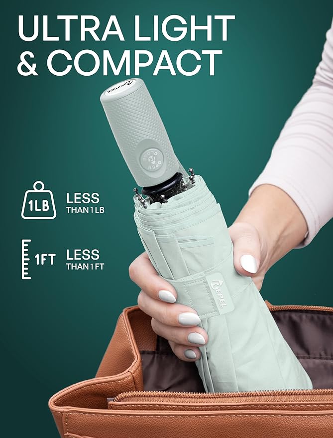 REPEL Windproof Travel Umbrella - Compact & Withstands Winds up to 85MPH , Strongest Premium Auto Folding Umbrella for Rain and Sun - Durable, Light & Portable for Women & Men , Fits Backpack & Cars