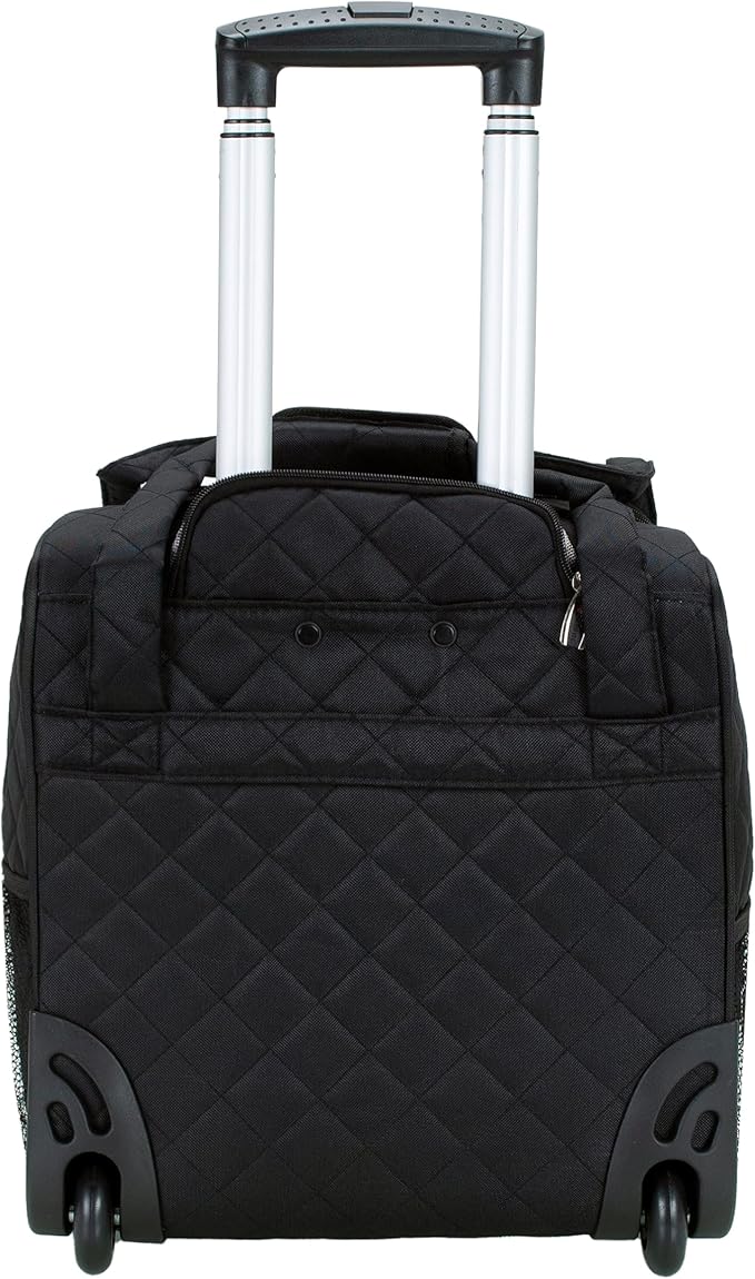 Rockland Melrose Upright Wheeled Underseater Carry-On Luggage, Black, 15-Inch