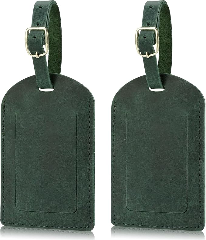 Ringsun Leather Luggage Tag for Suitcases ID Tags Bag Tags for Luggage (2 Pack)