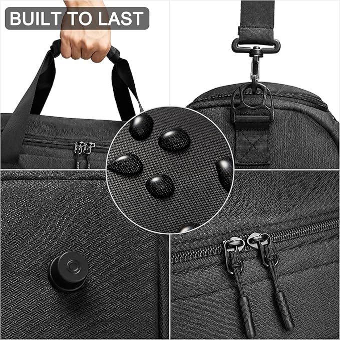Gym Bag for Men Women, Sports Duffle Bags with Wet Pocket & Shoes Compartment, Water Resistant Overnight Duffel Bag