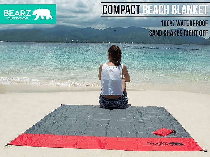 Pocket Blanket - Beach Blanket Waterproof Sandproof, Picnic Blankets Waterproof Foldable, Lightweight & Compact for Hiking, Camping, Travel, Festival Accessories