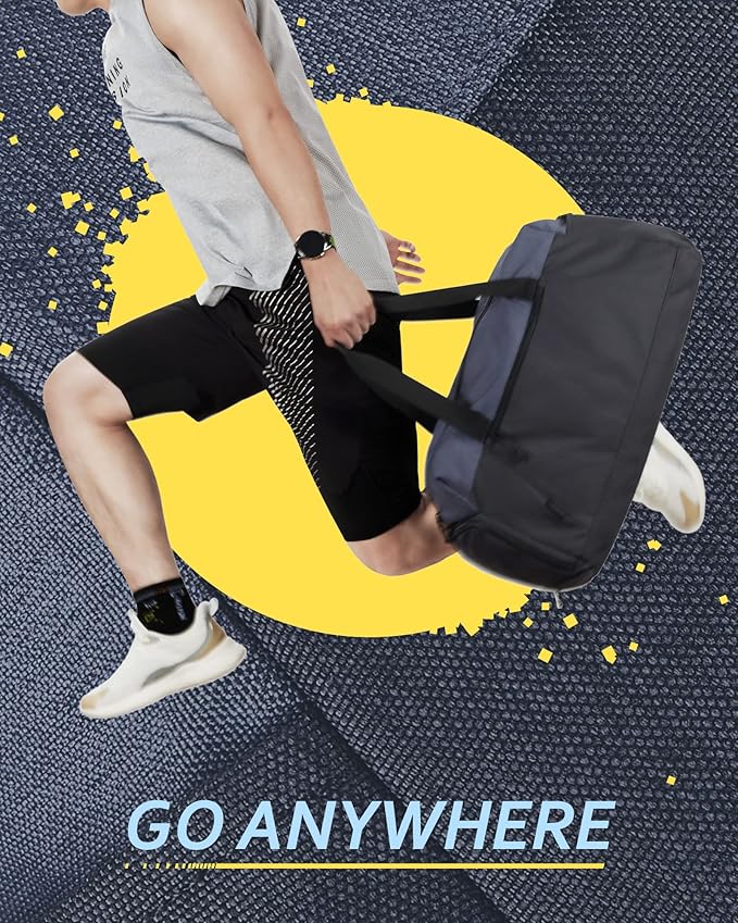 BAGSMART Gym Bags for Men Women, Foldable Travel Duffle Bag, Lightweight Weekender Duffel Bag With Shoe Compartment, Water Resistant Workout Duffle Sports Bag for Travel Yoga