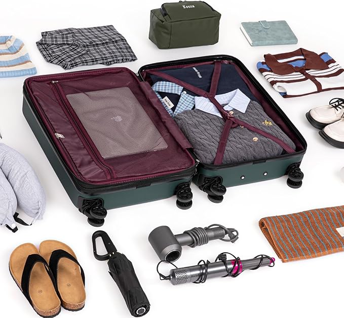 Expandable Luggage Sets 5 Piece,Suitcases with Detachable Wheels,ABS Hard Case Luggage with TSA Lock Spinner Wheels,Carry On Luggage Set